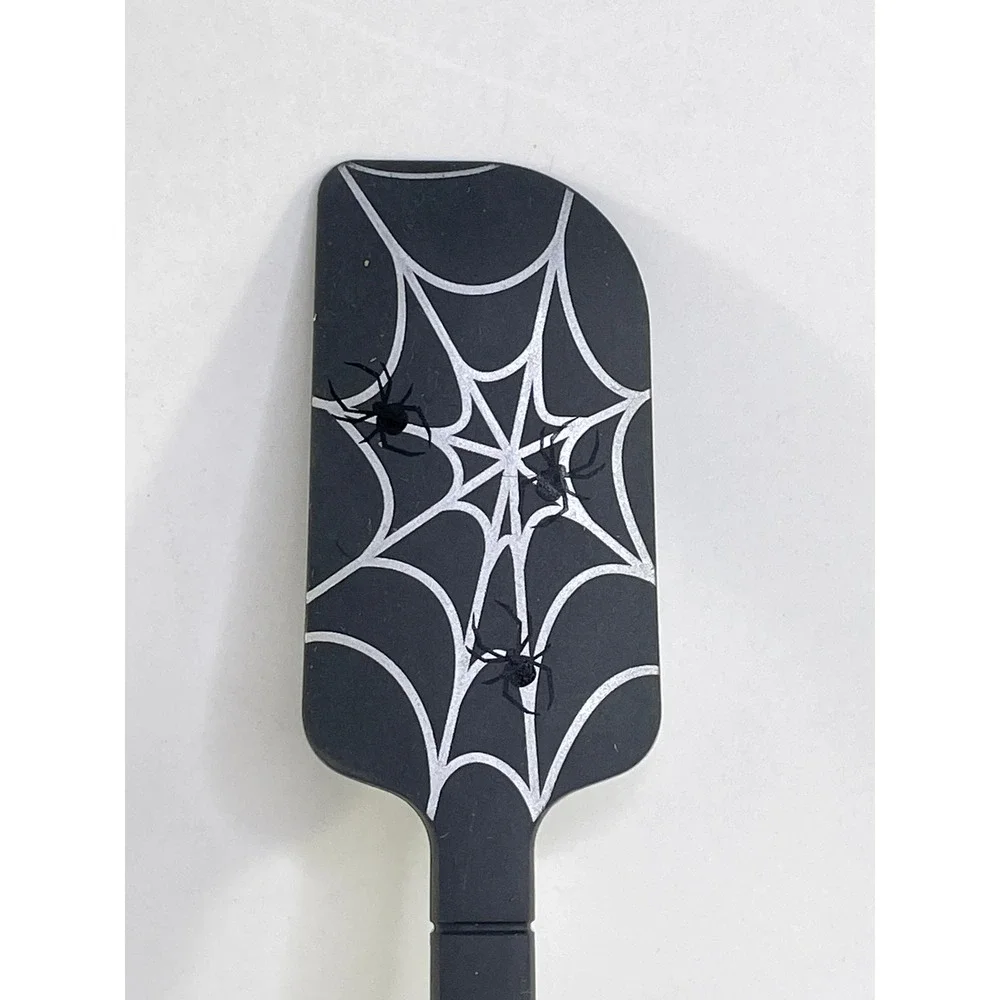 Williams Sonoma Halloween Spider Web Silicone Spatula Black Silver Kitchen